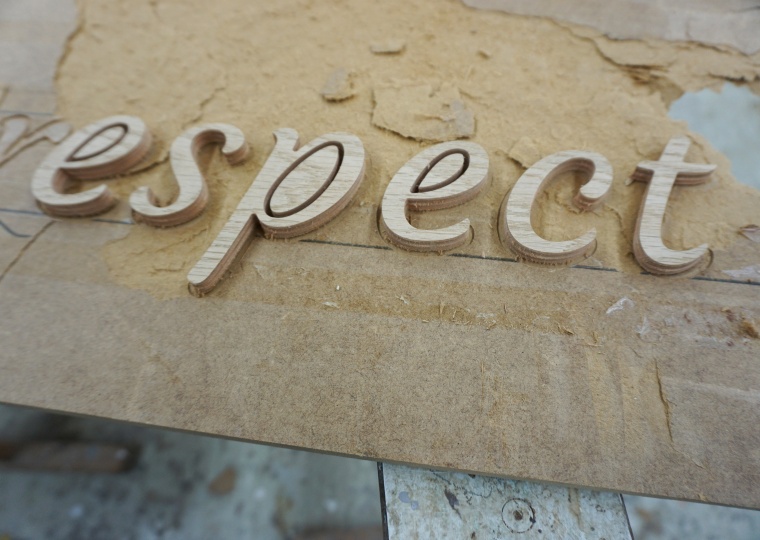 Schrift gefräst